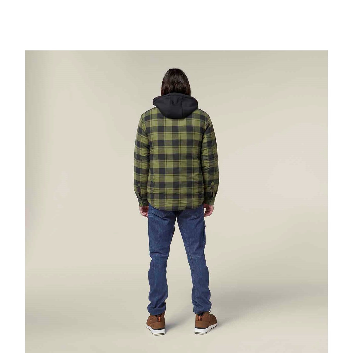 Hard Yakka Quilted Flannel Shacket Fern