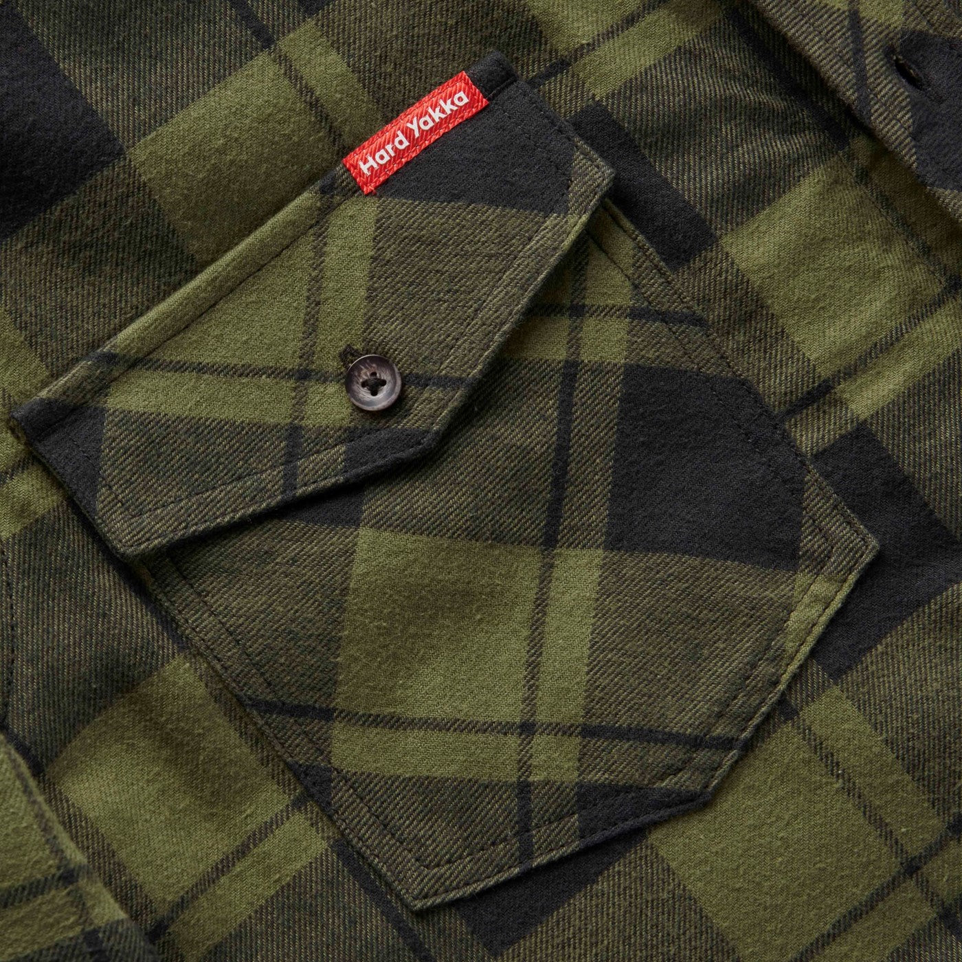 Hard Yakka Quilted Flannel Shacket Fern