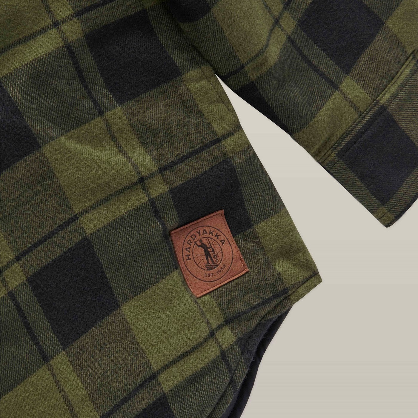Hard Yakka Quilted Flannel Shacket Fern