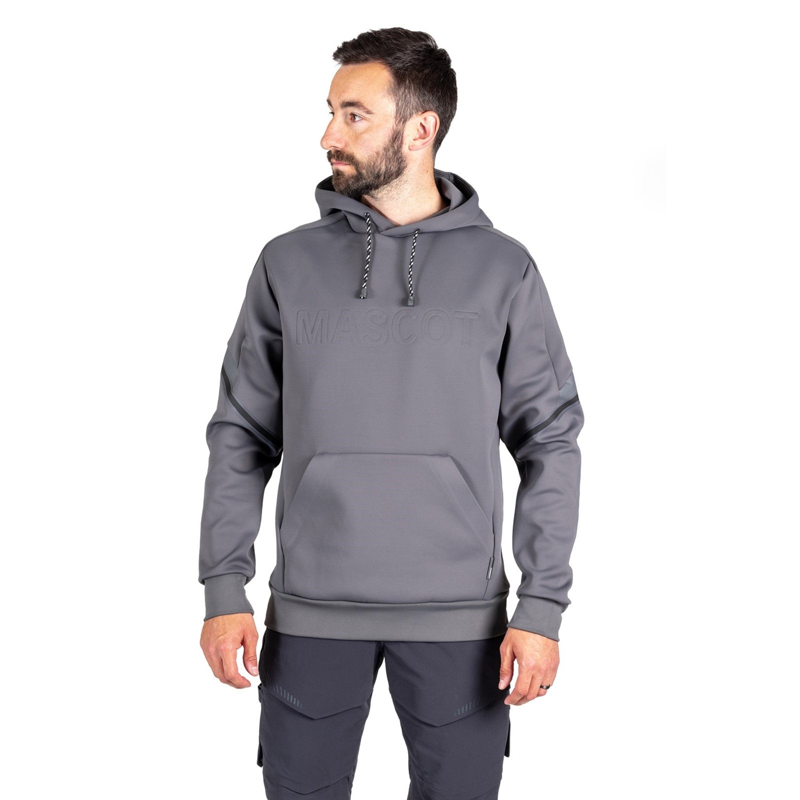 Mascot Custom Fleece hoodie Stone Grey