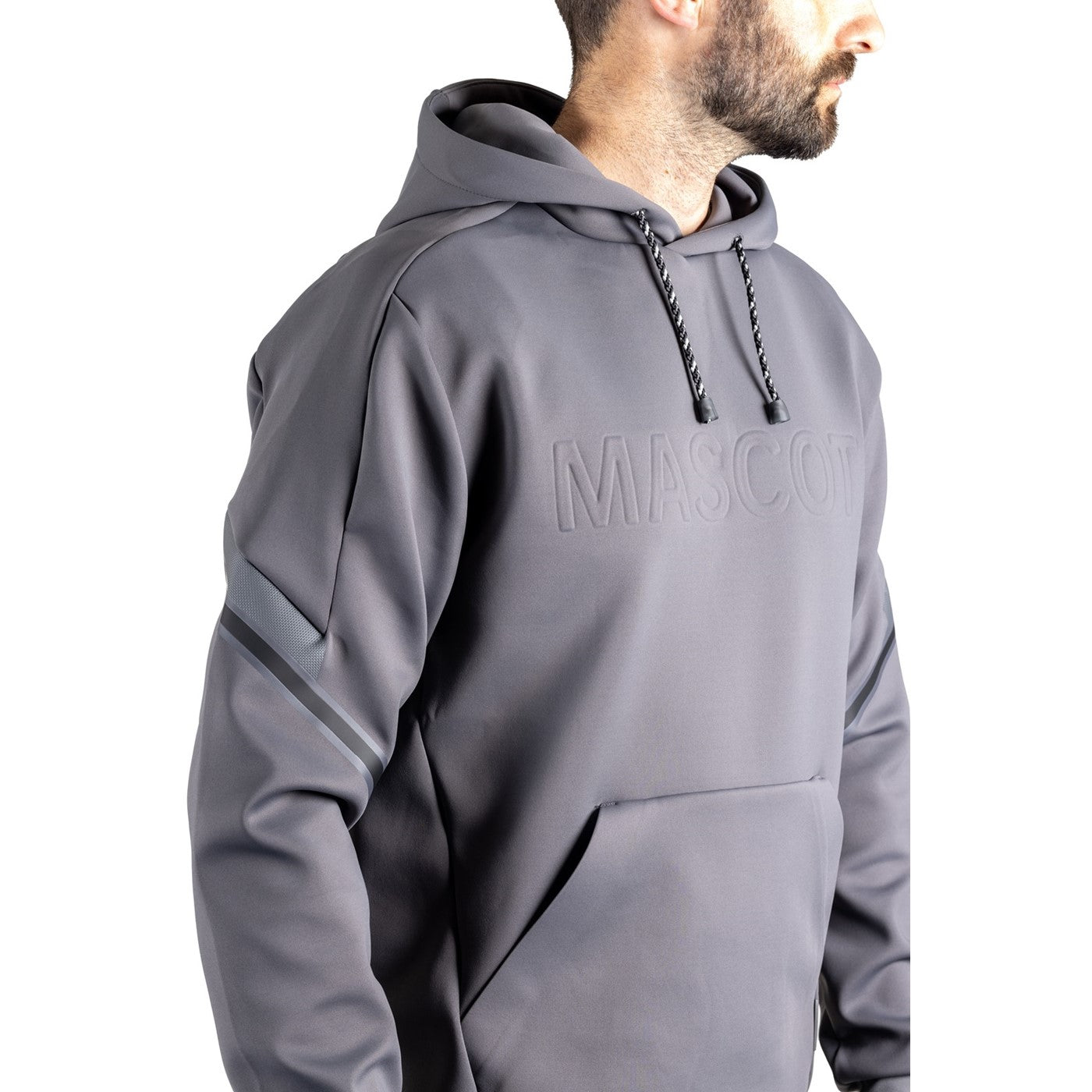 Mascot Custom Fleece hoodie Stone Grey
