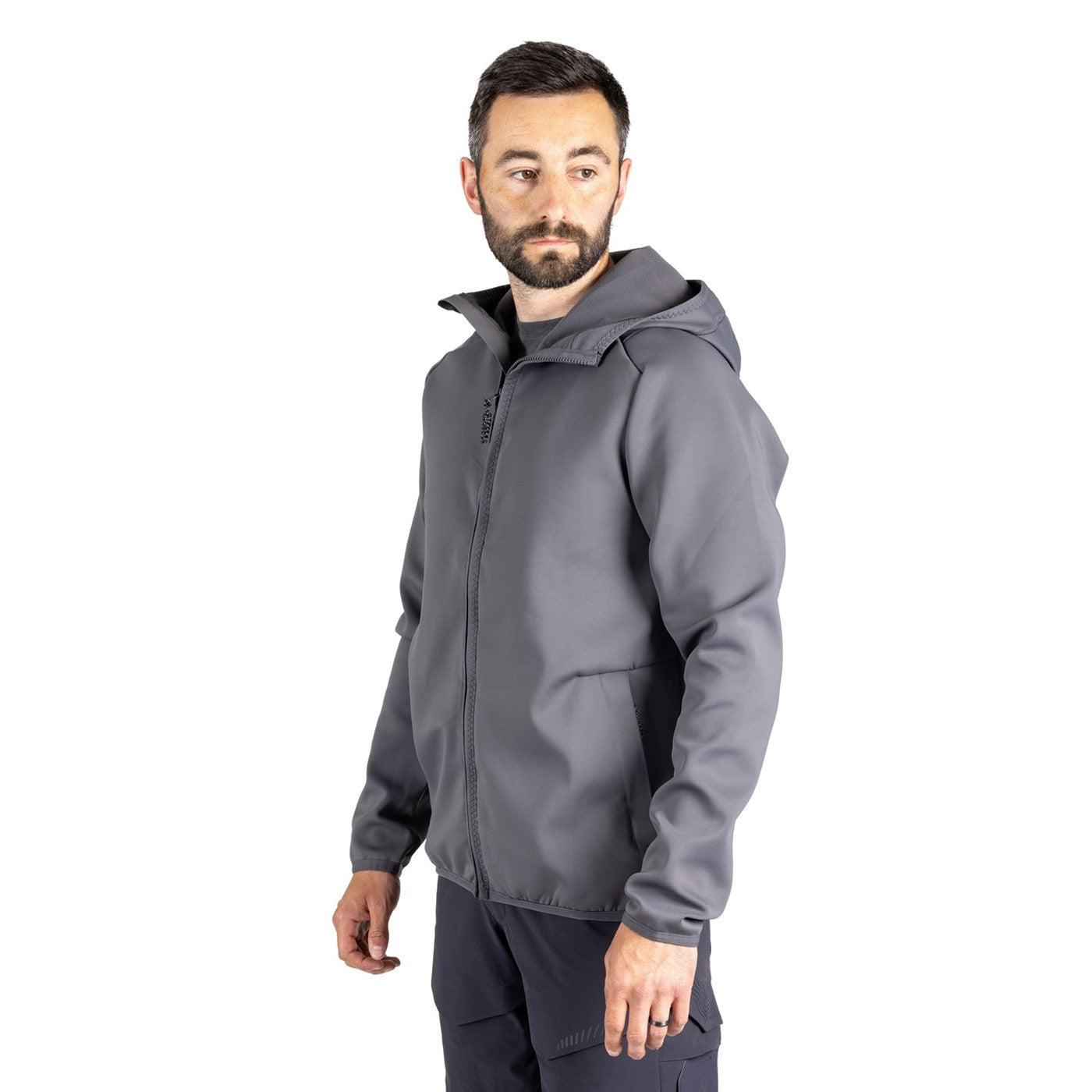 Mascot Custom Fleece jumper with hood Stone Grey