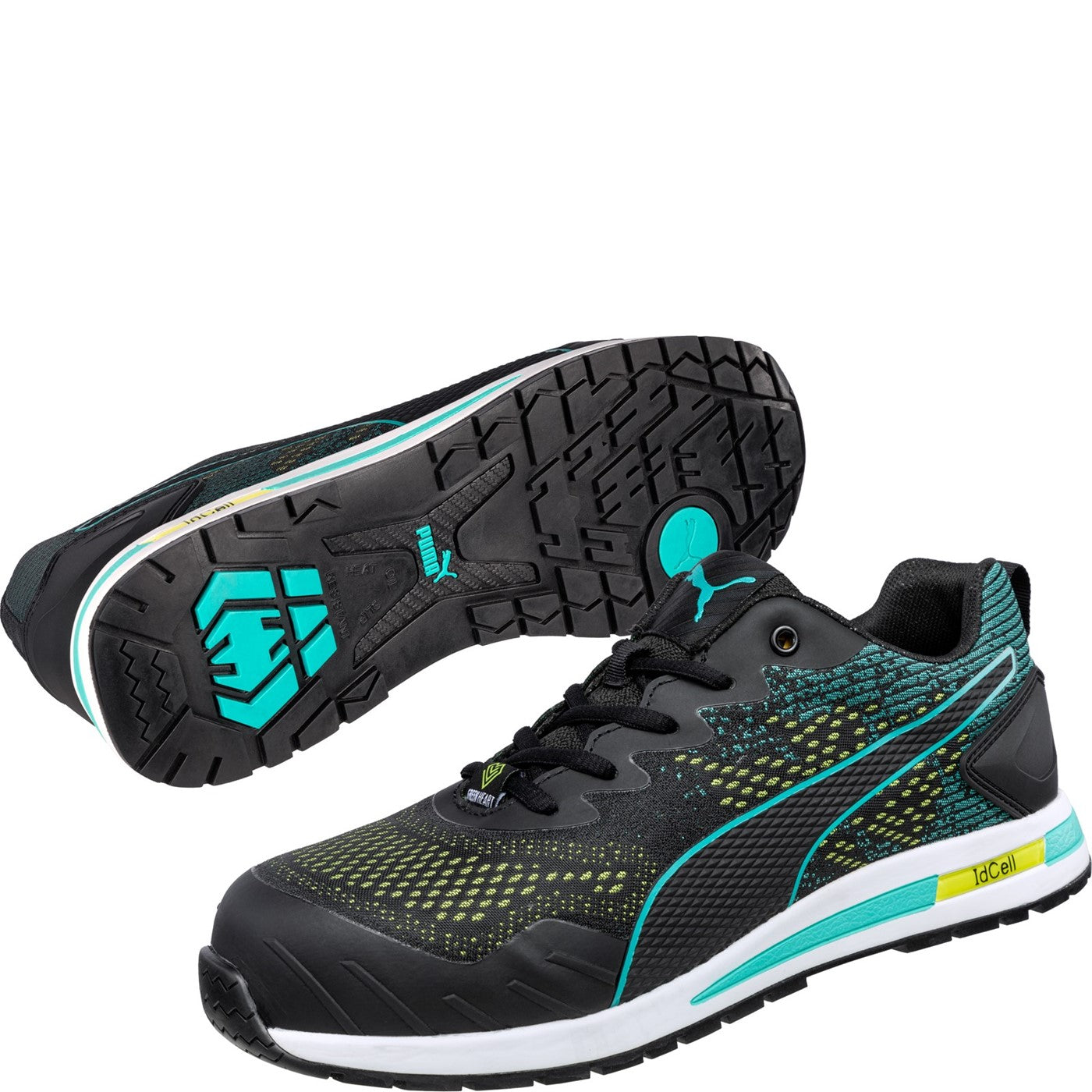 Puma Safety Vivid Green Heart Low Trainer S1 Black/Blue