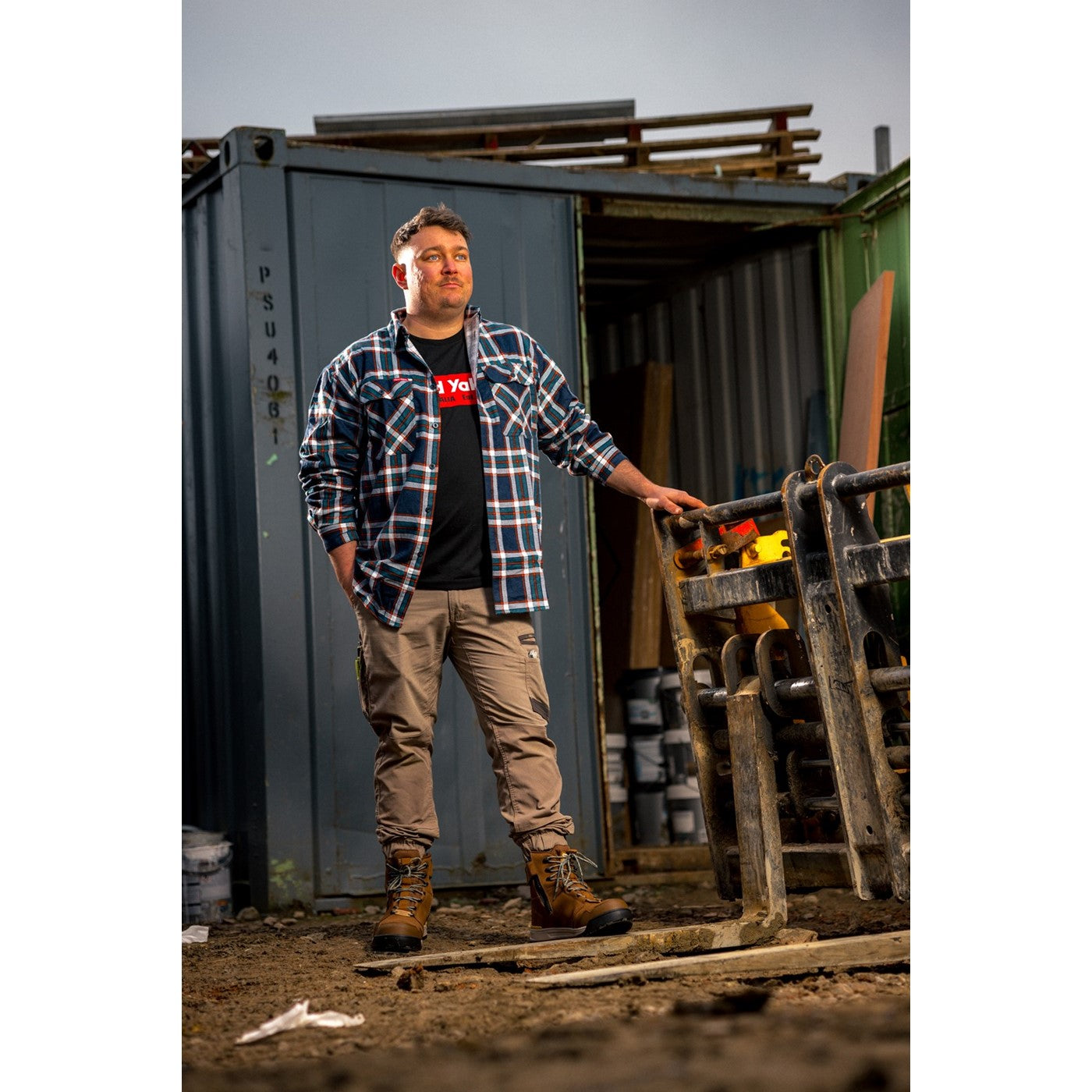 Hard Yakka Core Flannel Shirt Navy