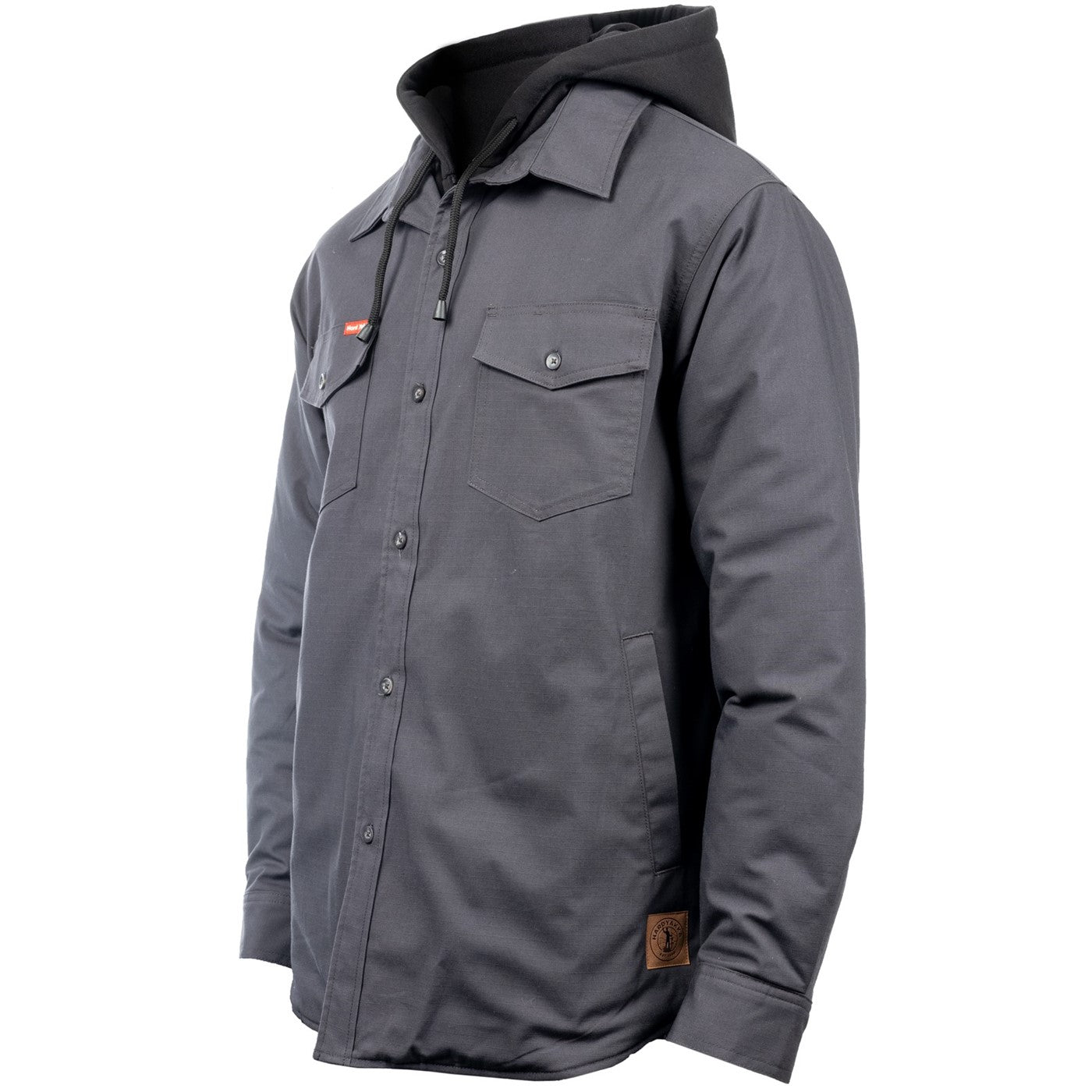 Hard Yakka Quilted Solid Shacket Charcoal