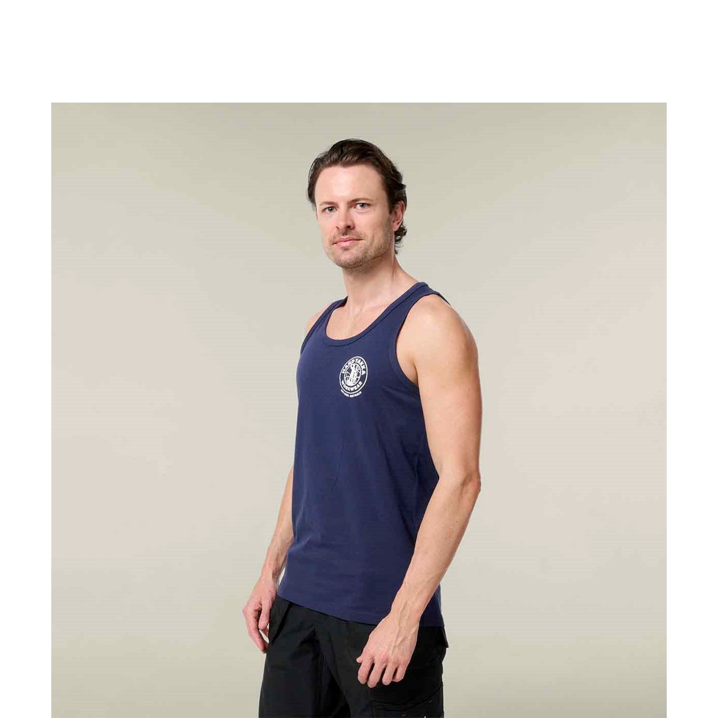 Hard Yakka Heritage Singlet Navy