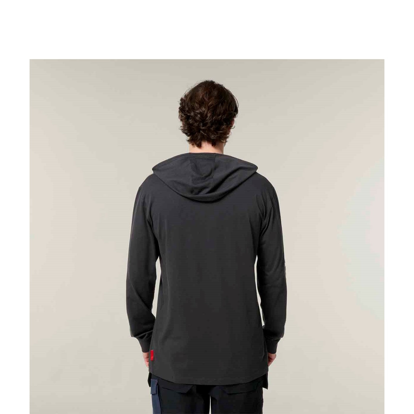 Hard Yakka Hooded Long Sleeve Tee Charcoal
