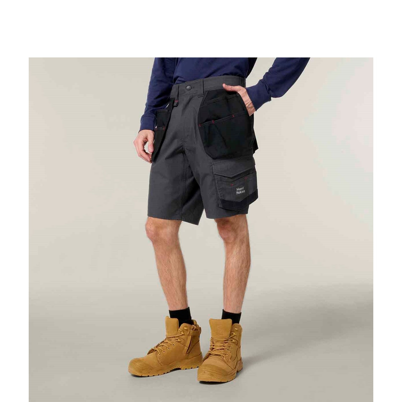 Hard Yakka Raptor Active Holster Pocket Shorts Graphite
