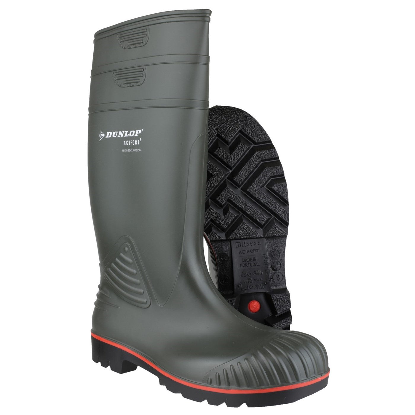 Dunlop Acifort Heavy Duty Full Safety Wellington S5 Green