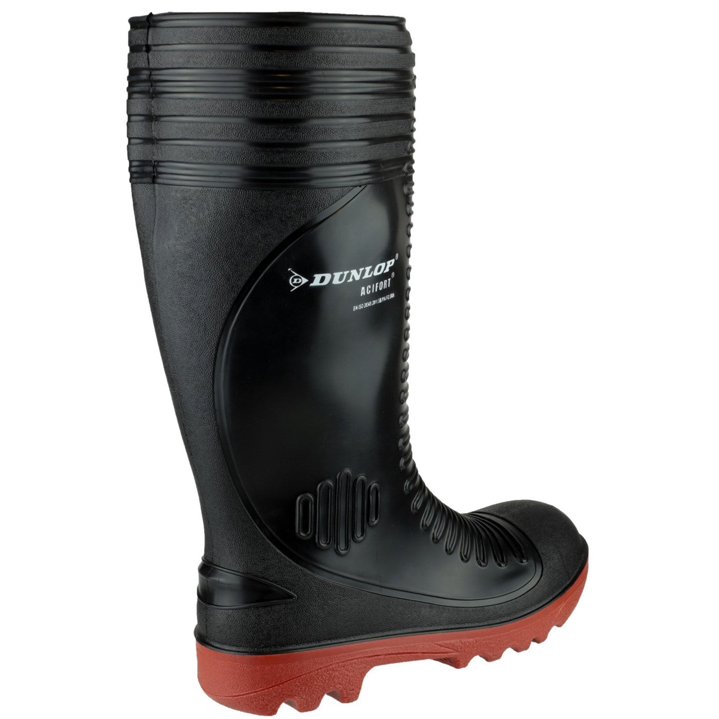 Dunlop Acifort Ribbed Full Safety Wellington SB Black