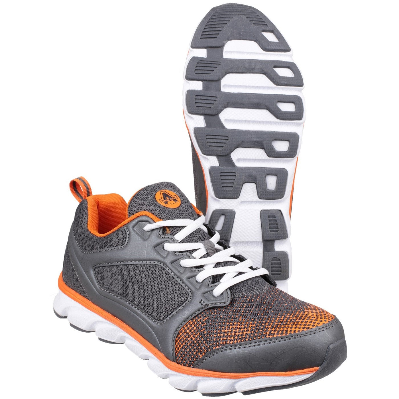 Amblers Safety AS707 Lightweight Non Leather Safety Trainer S1 Grey/Orange