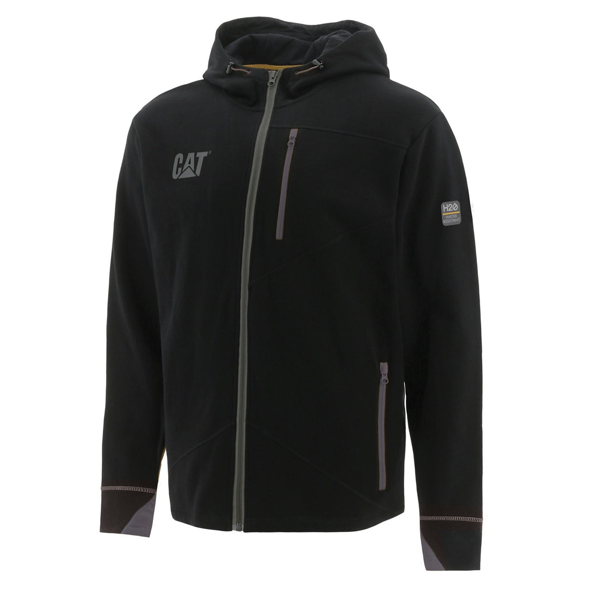 Men's Caterpillar Black H2O Zip Work Sweatshirt safetygiant