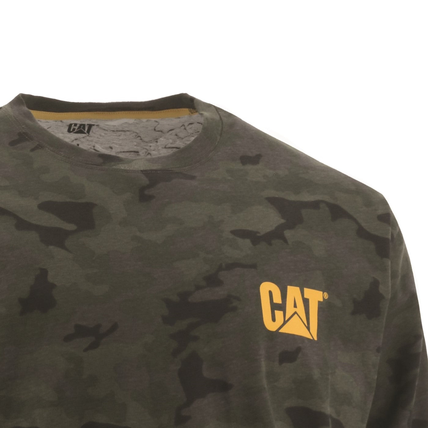 Caterpillar Trademark Banner Long Sleeve Tee Night Camo