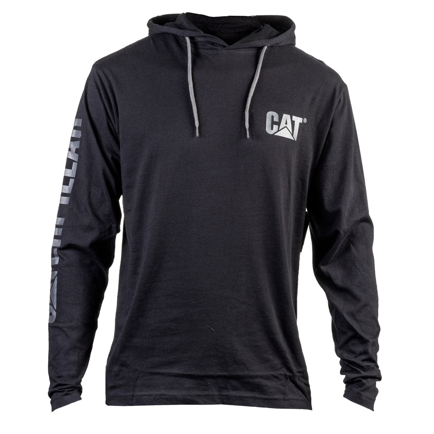 Caterpillar Hooded Long Sleeve Tee Black