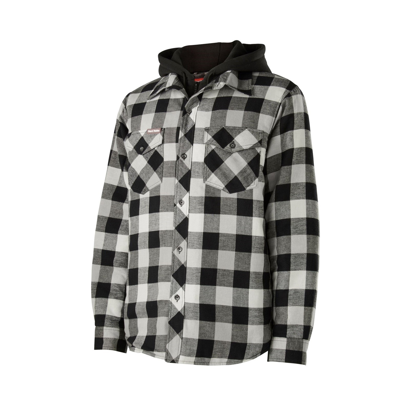 Hard Yakka Quilted Flannel Shacket Grey