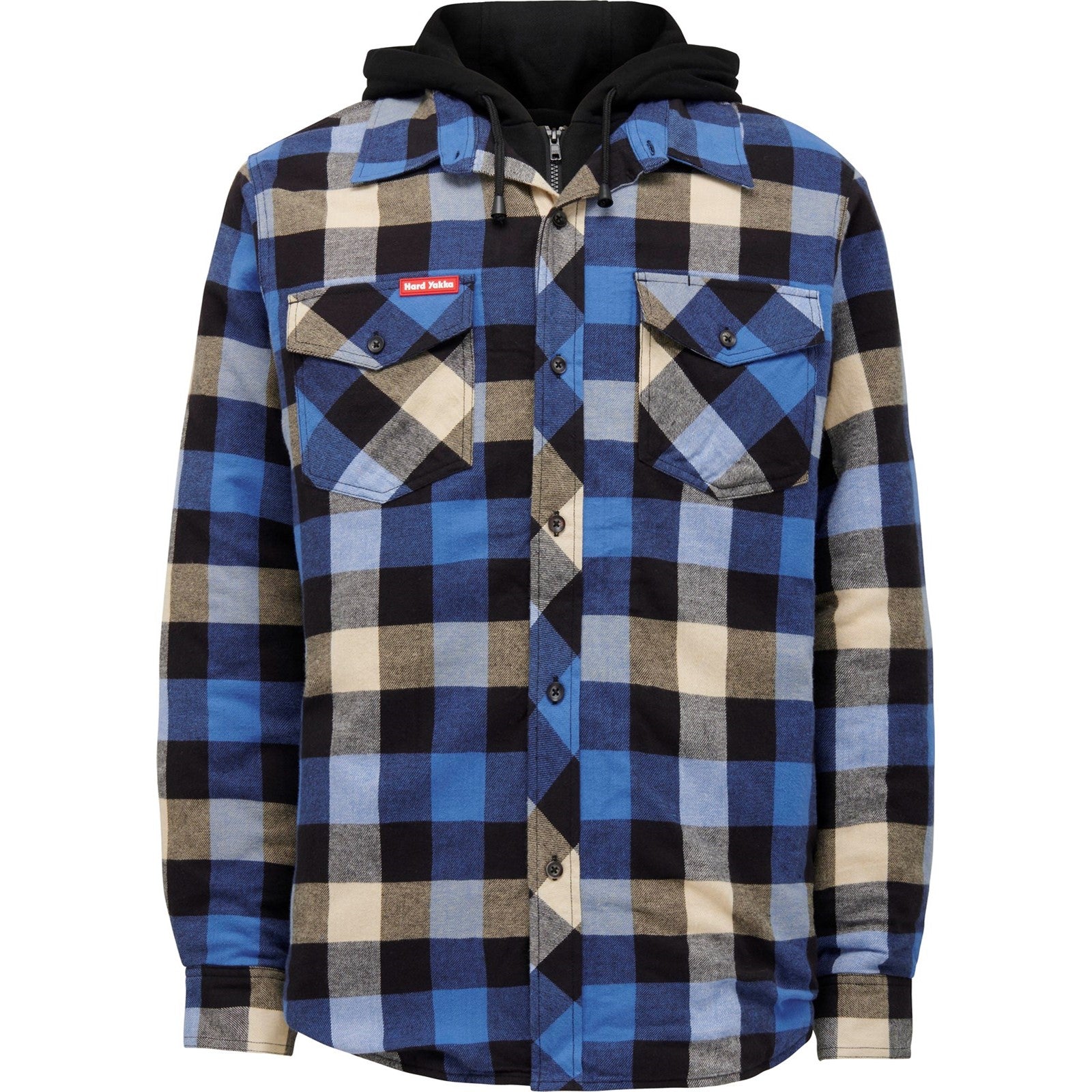 Hard Yakka Quilted Flannel Shacket Blue