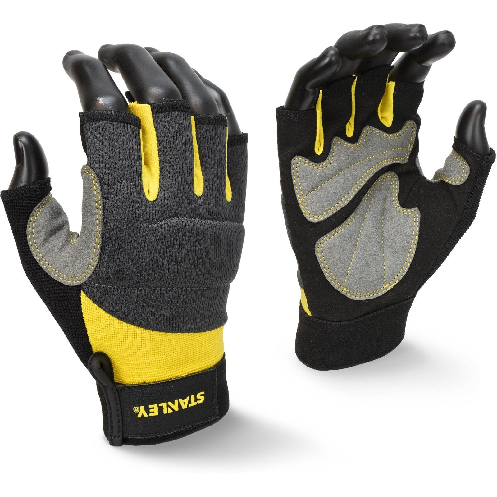 Stanley SY640 Fingerless Performance Gloves Yellow/Grey/Black