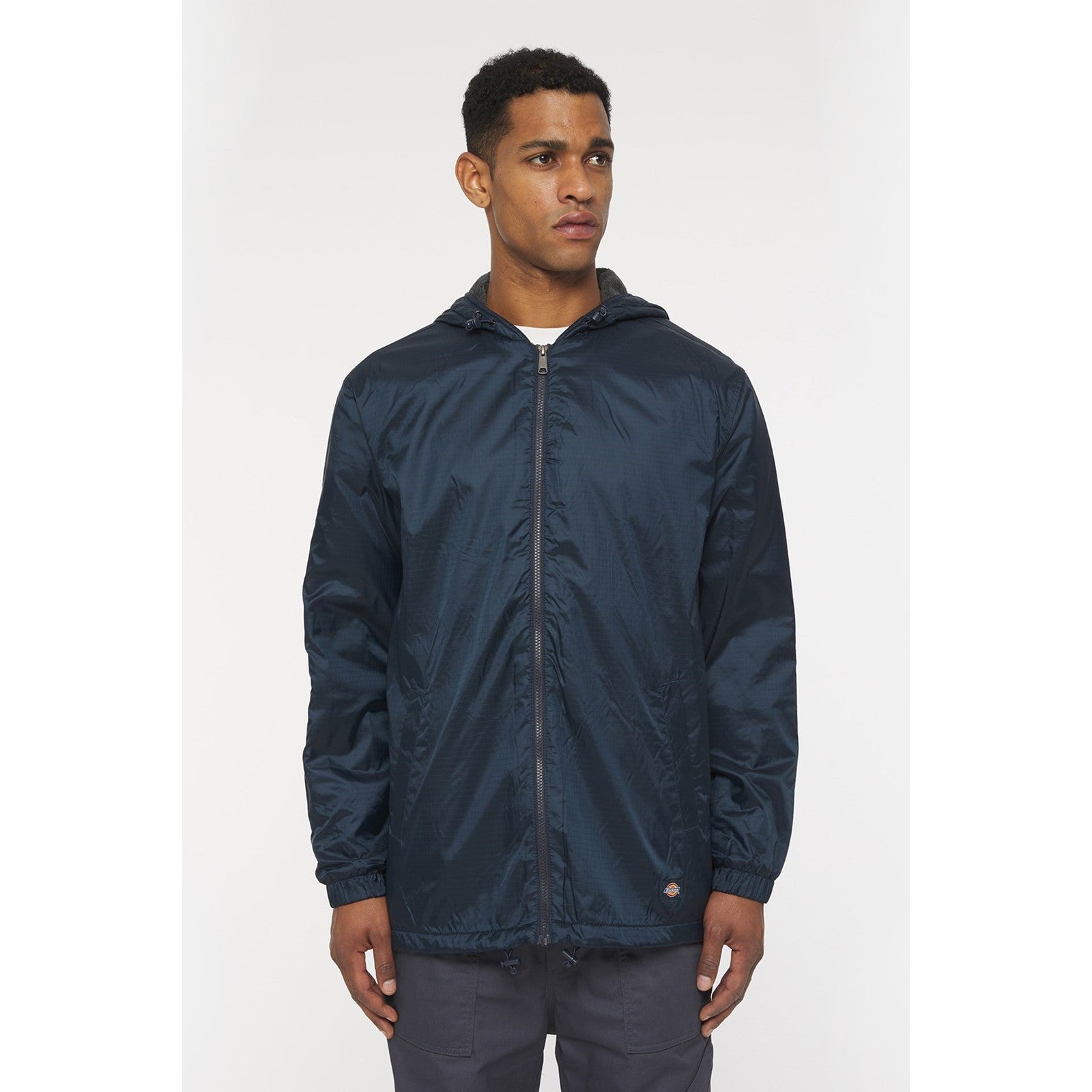Dickies Fleece Lined Nylon Hooded Jacket Dark Navy