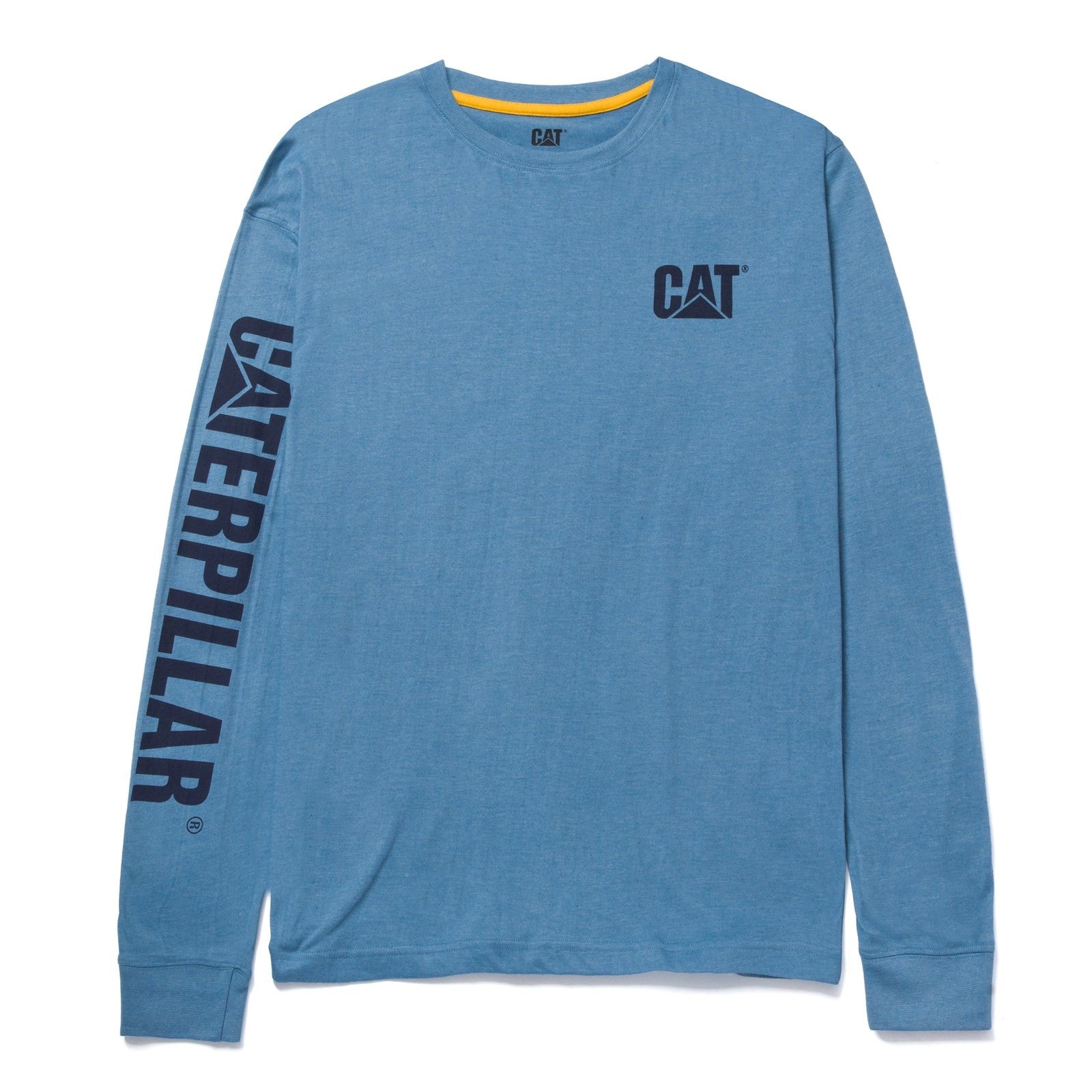 Caterpillar Trademark Banner Long Sleeve T-Shirt Teal