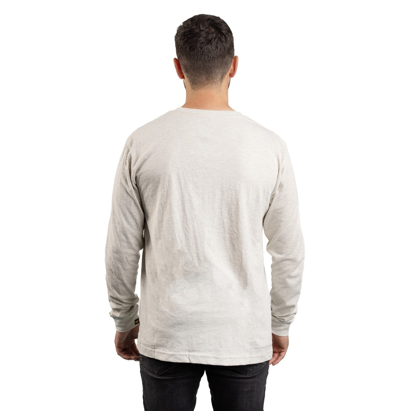 Caterpillar Trademark Banner Long Sleeve T-Shirt Cream Heather