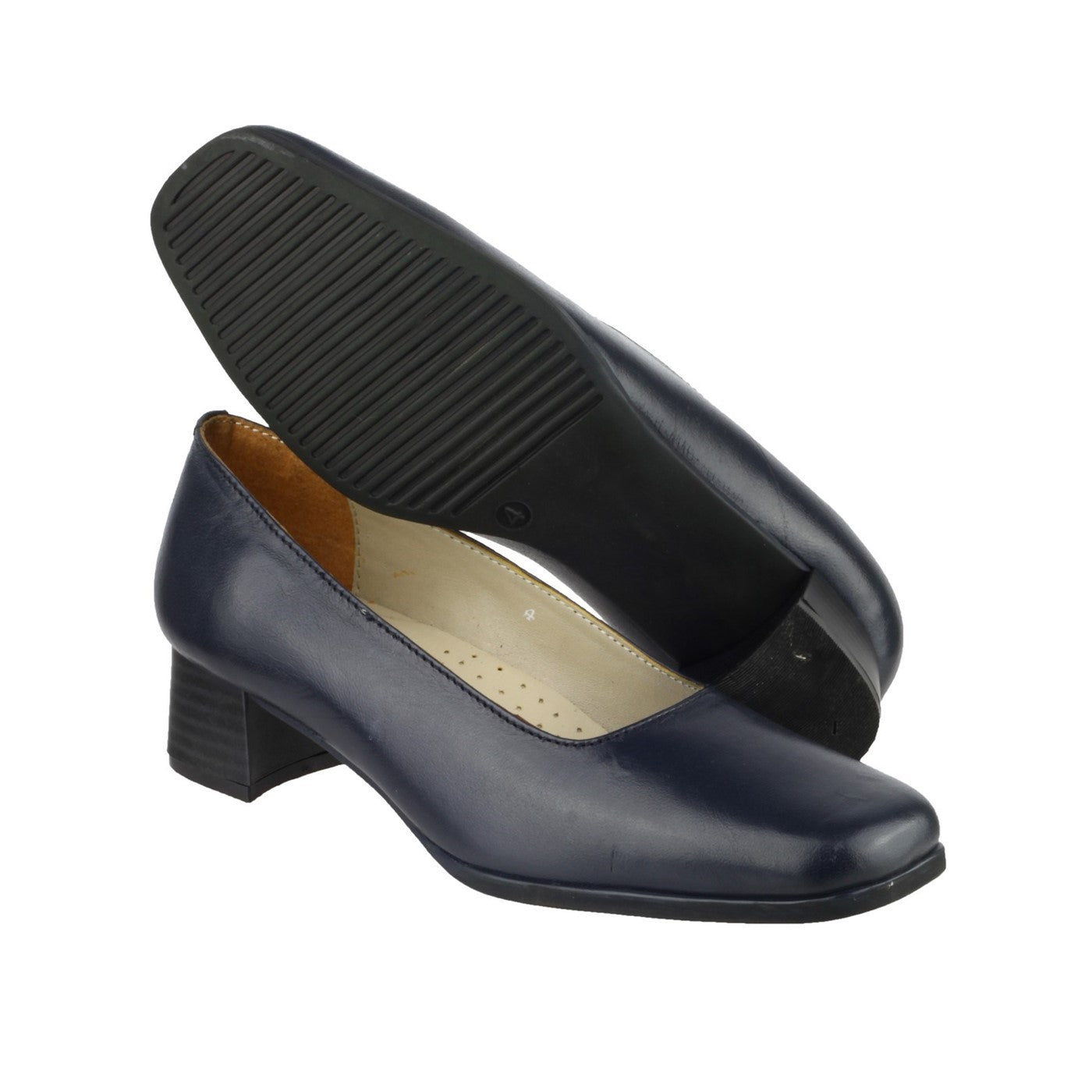 Amblers Walford Ladies Leather Court  Navy