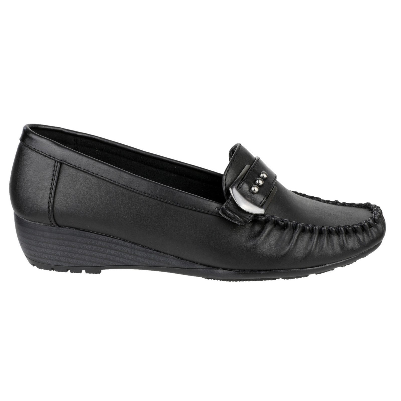 Amblers Hula Womens Slip On Shoes  Black
