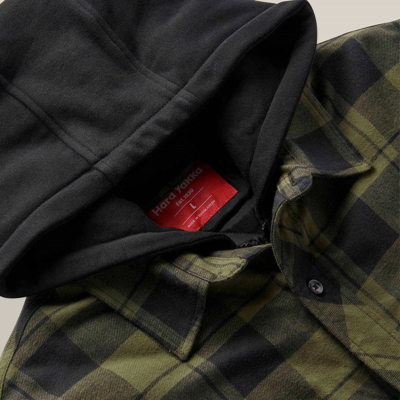 Hard Yakka Quilted Flannel Shacket  Fern