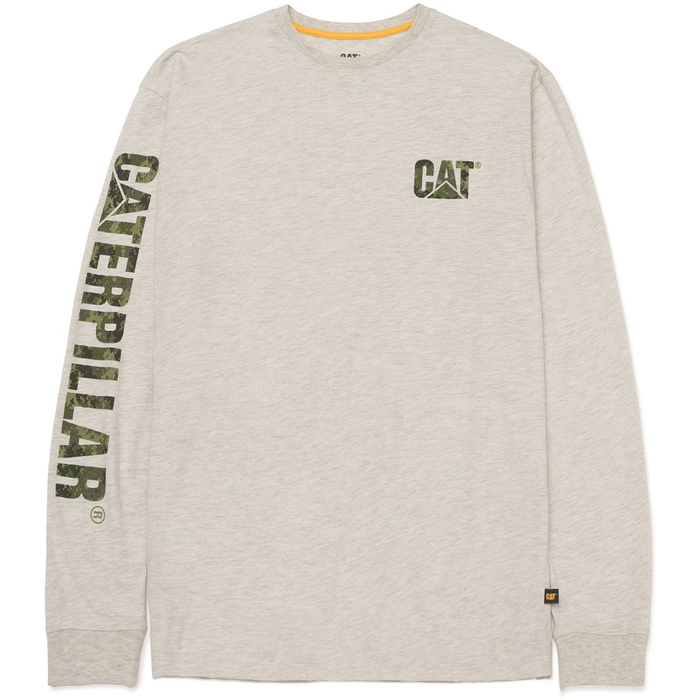 Caterpillar Trademark Banner Long Sleeve T-Shirt  Cream Heather