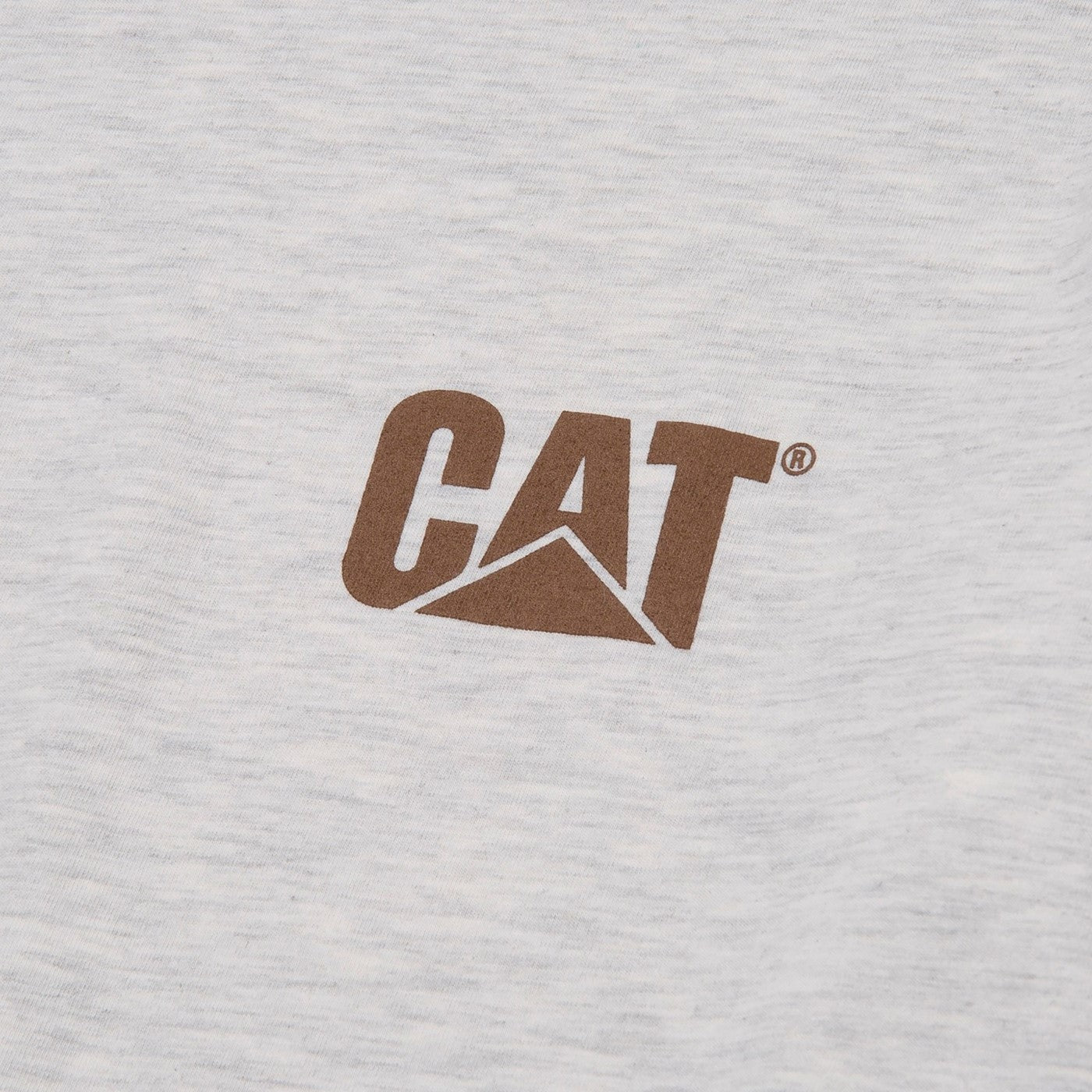 Caterpillar Trademark Banner Long Sleeve T-Shirt  Cream Heather