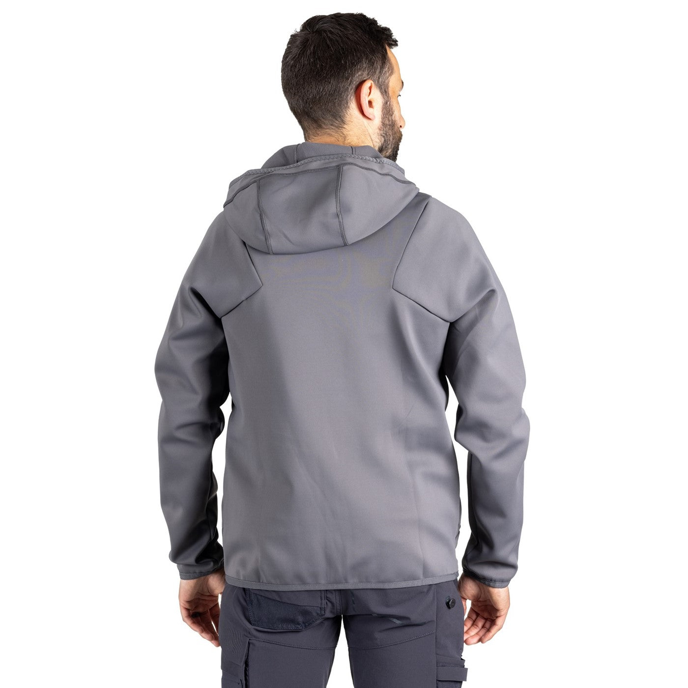 Mascot Custom Fleece jumper with hood  Stone Grey