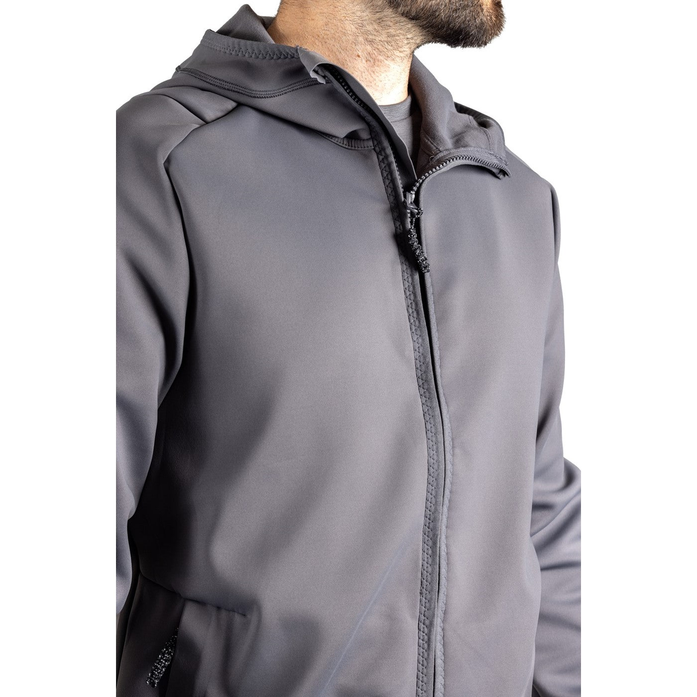 Mascot Custom Fleece jumper with hood  Stone Grey