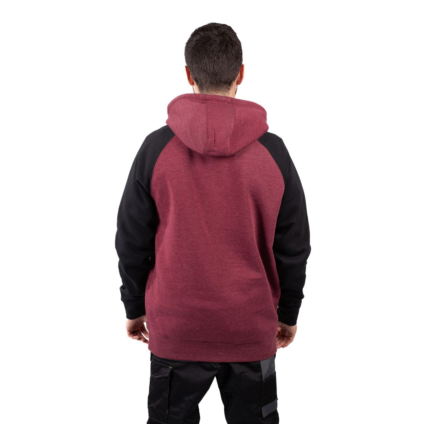 Caterpillar Raglan Hooded Sweatshirt  Carmenere Heather/Black