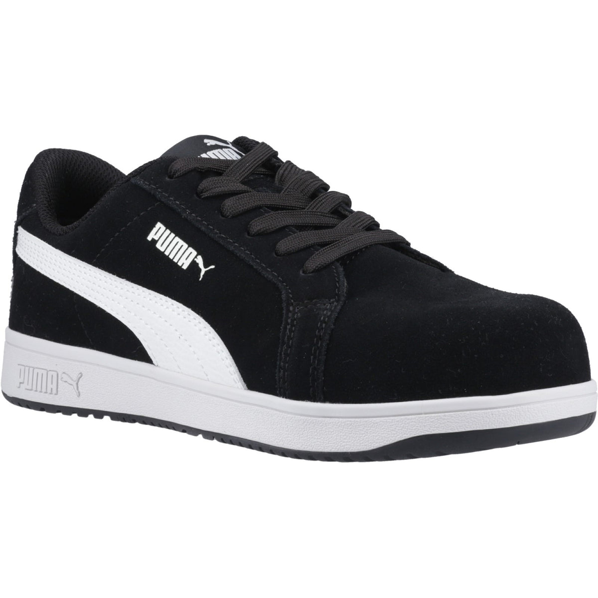 Mens Puma Safety Black/White Iconic Low Suede Safety Shoe – safety-giant