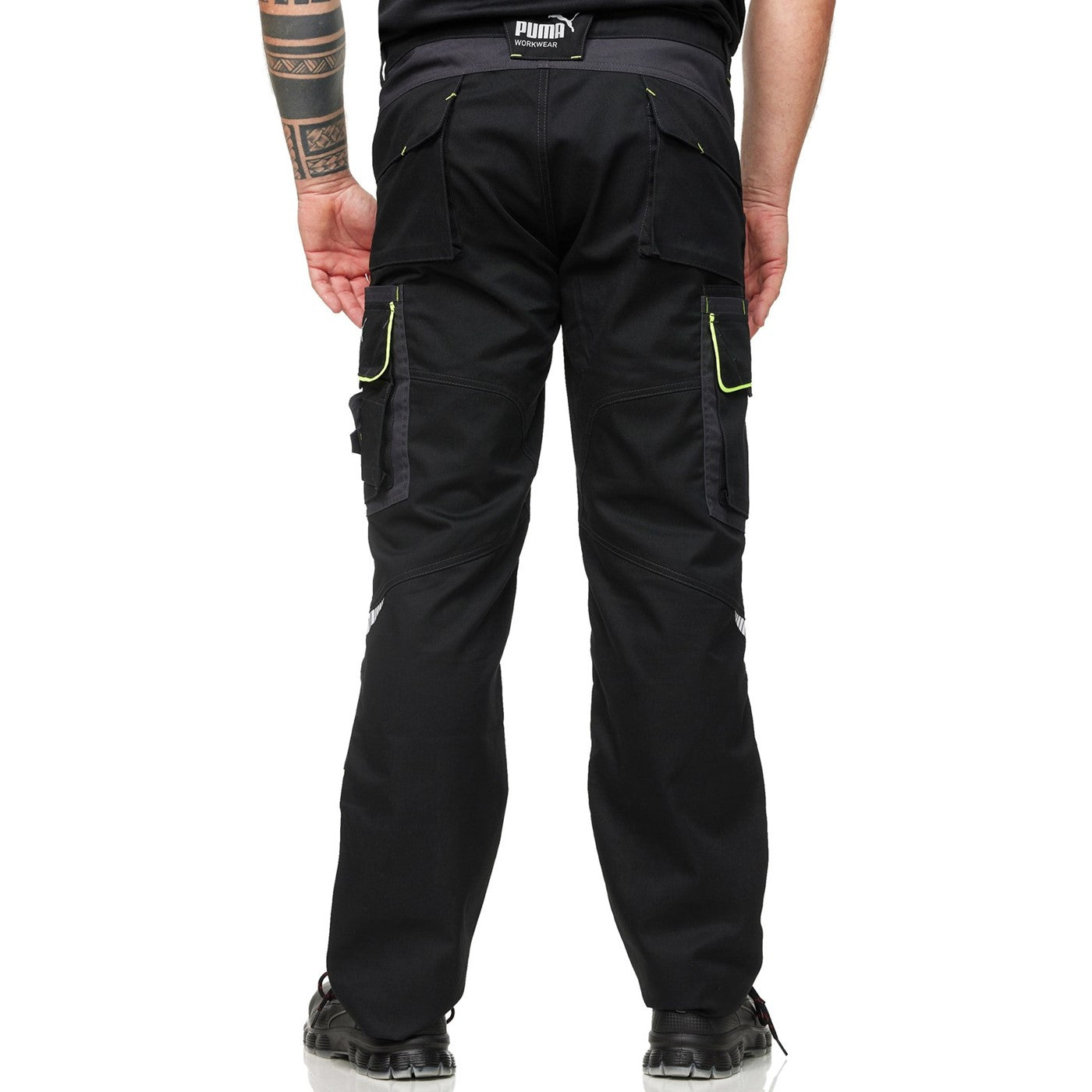 Puma Workwear Precision X Work Trousers  Black/Neon
