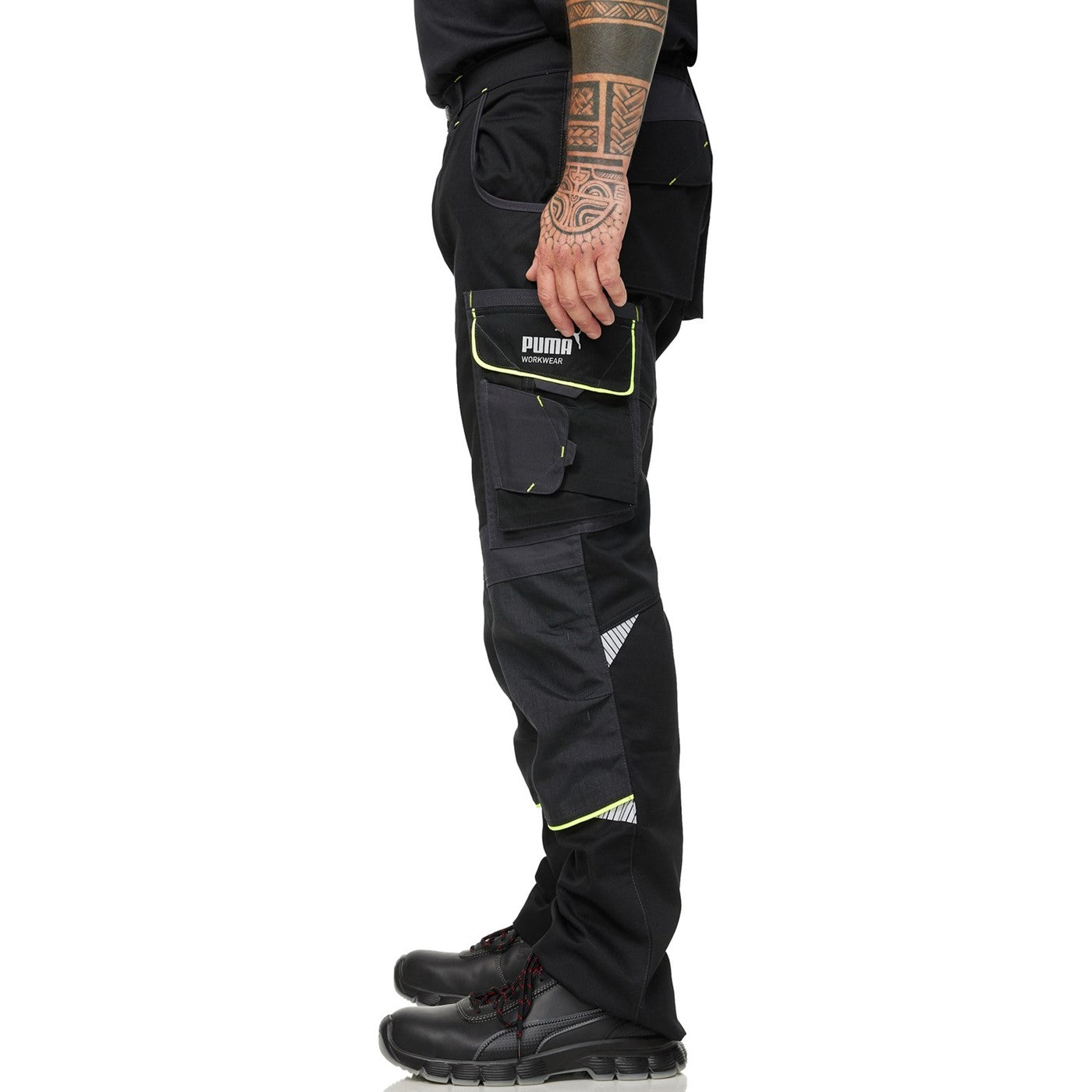 Puma Workwear Precision X Work Trousers  Black/Neon