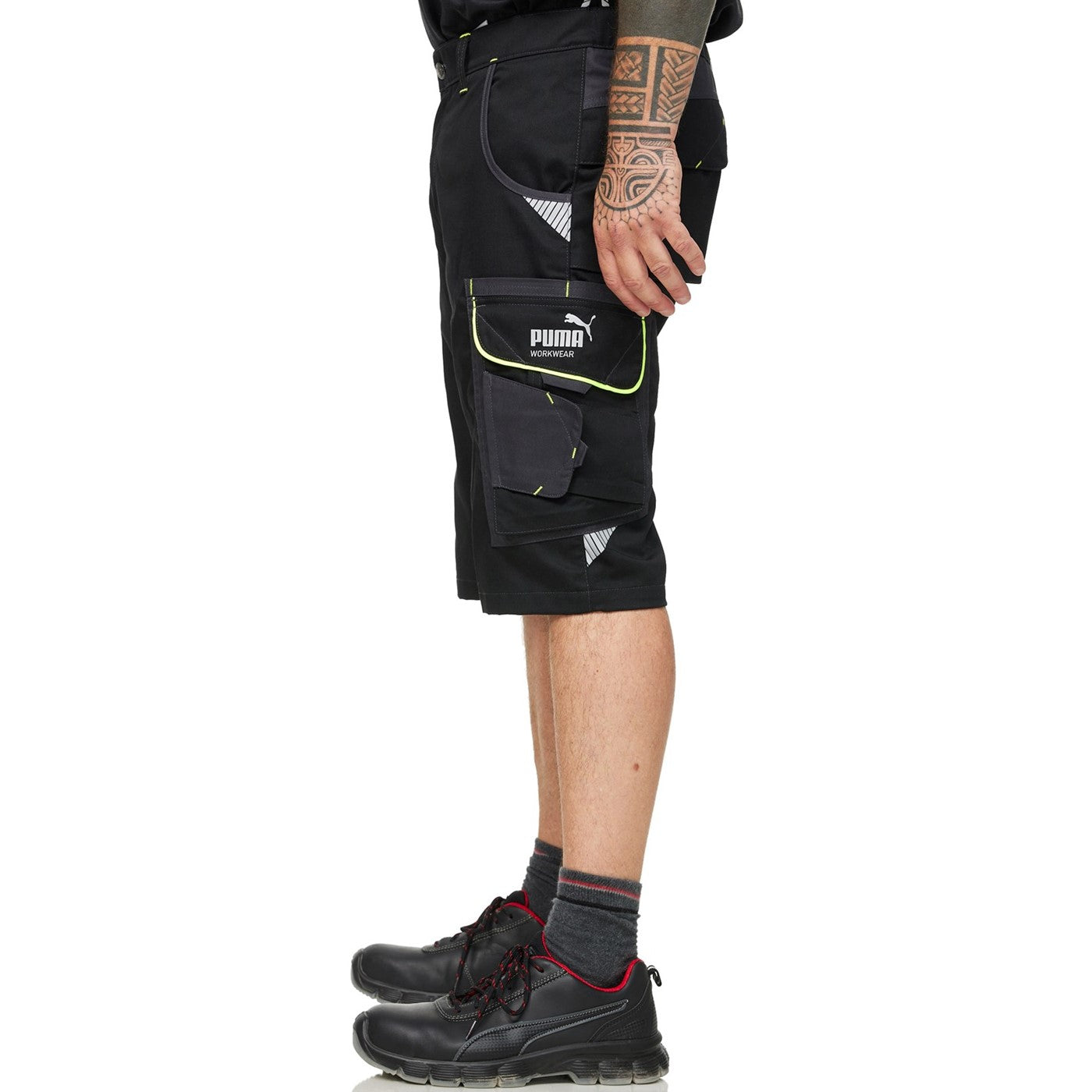 Puma Workwear Precision X Work Shorts  Black/Neon