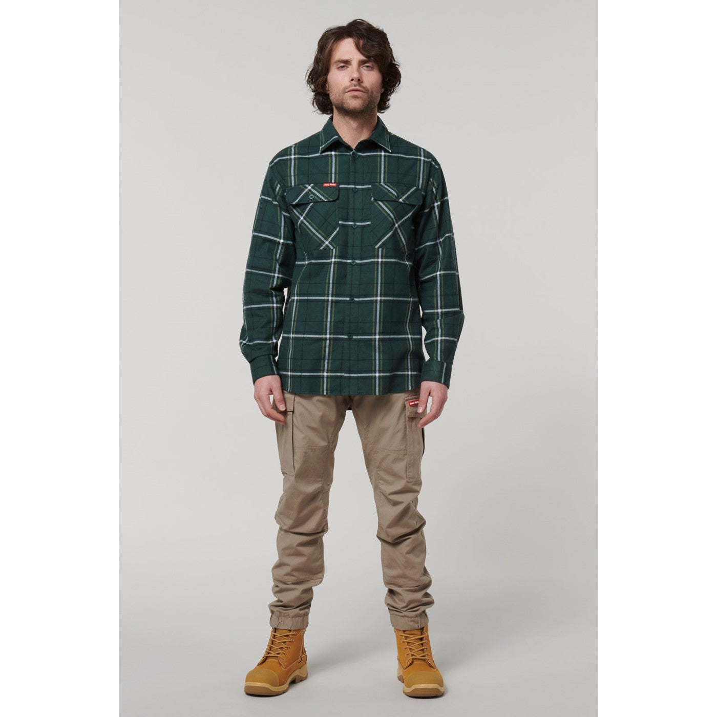 Hard Yakka Core Flannel Shirt  Green