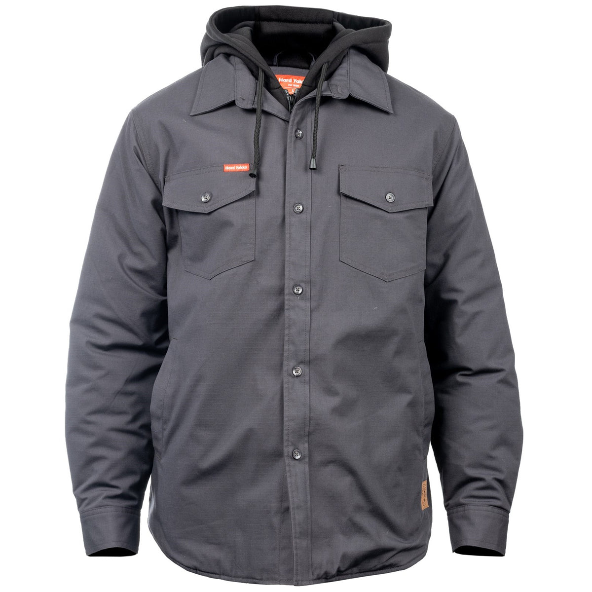 Men's Hard Yakka Charcoal Quilted Solid Shacket – safety-giant