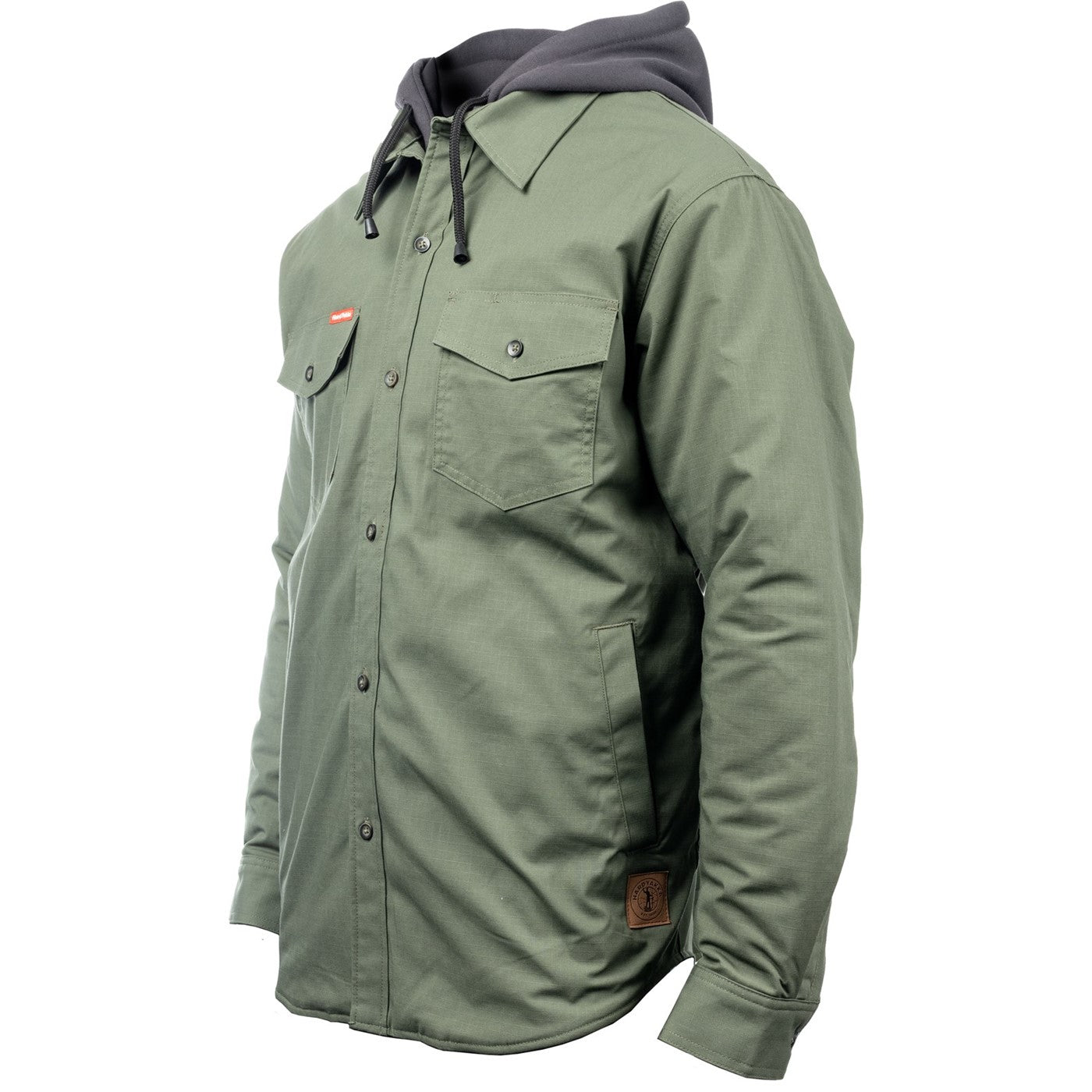 Hard Yakka Quilted Solid Shacket  Military Green