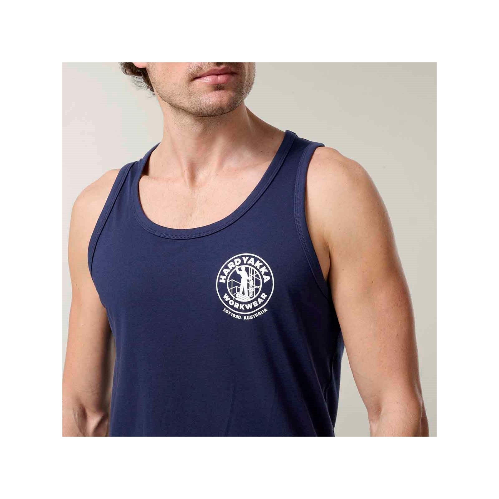 Hard Yakka Heritage Singlet  Navy