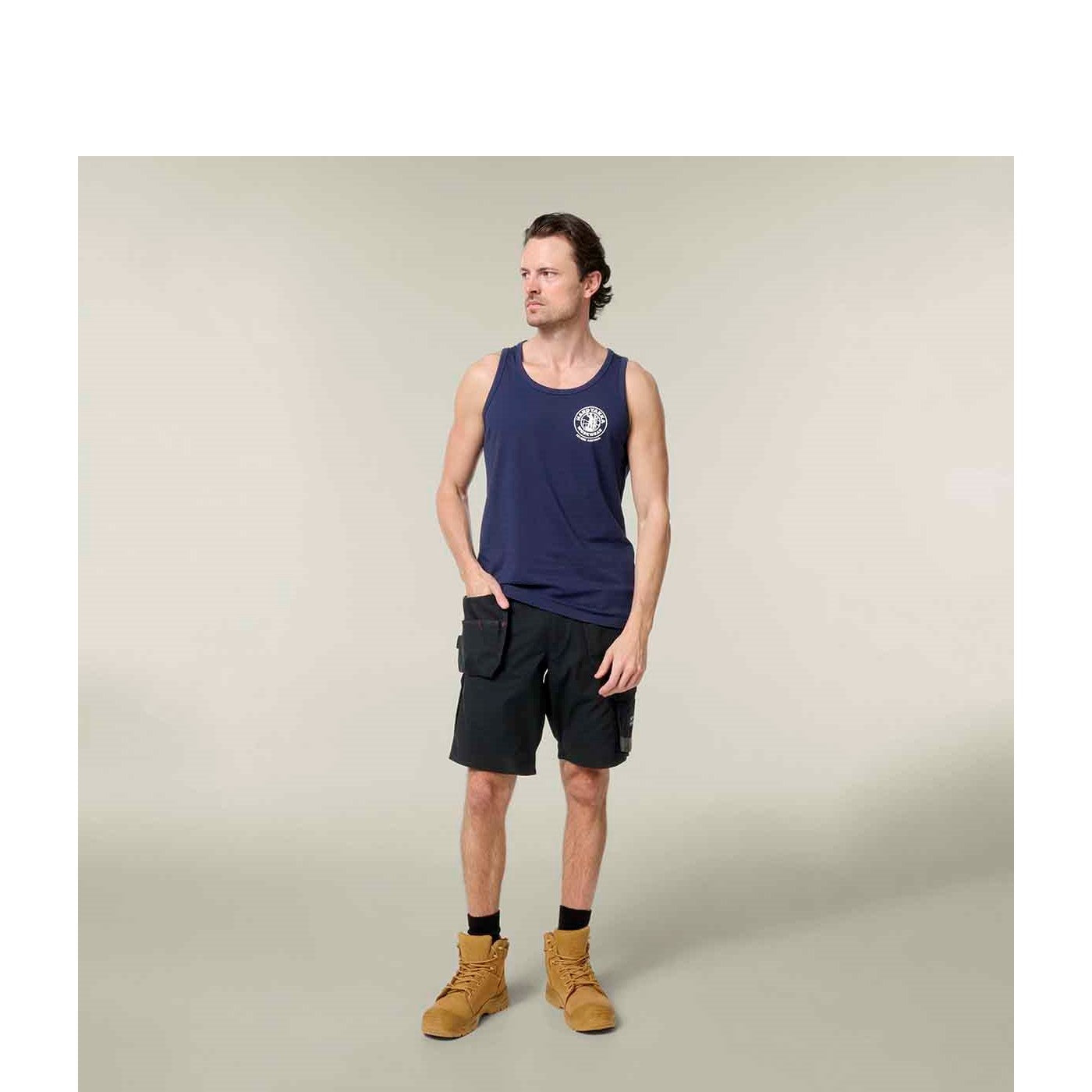 Hard Yakka Heritage Singlet  Navy