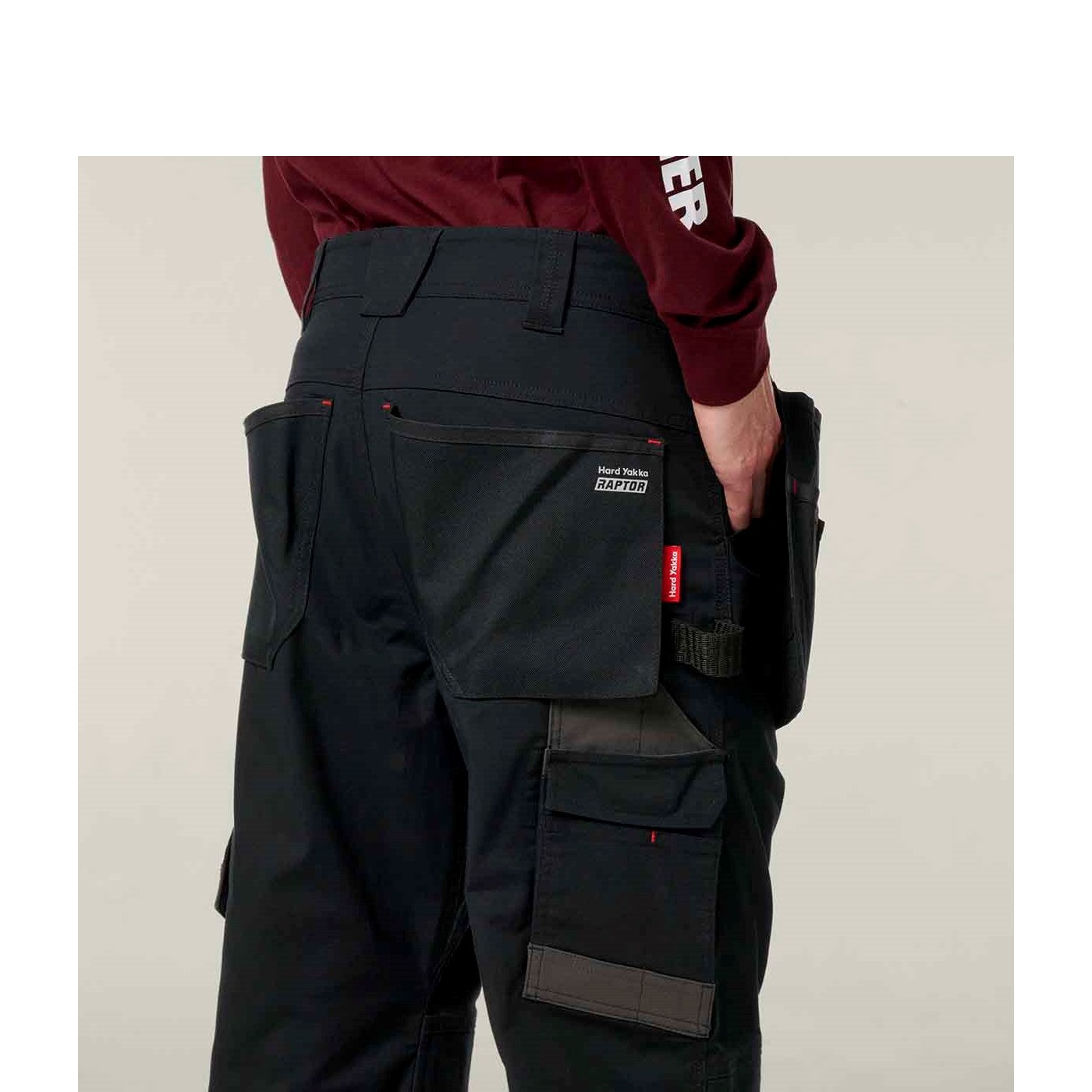 Hard Yakka Raptor Active Holster Pocket Pants  Black