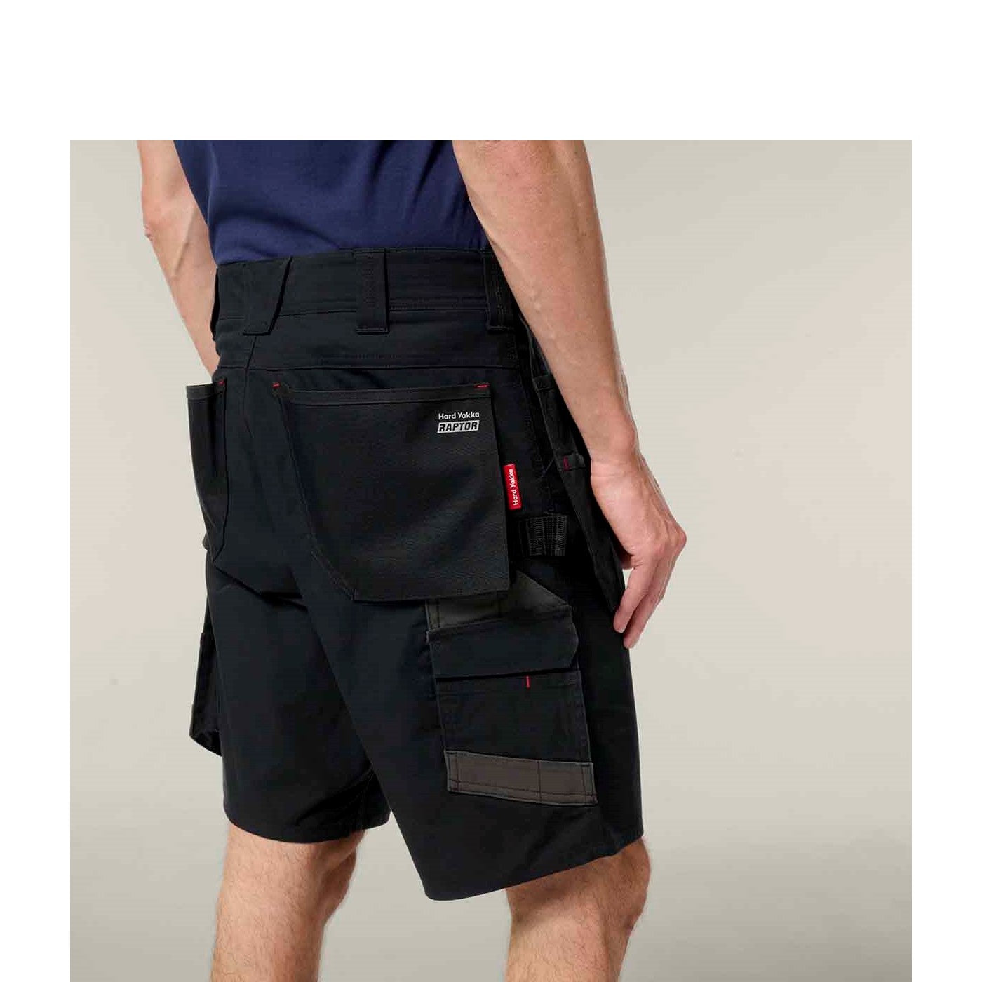 Hard Yakka Raptor Active Holster Pocket Shorts  Black