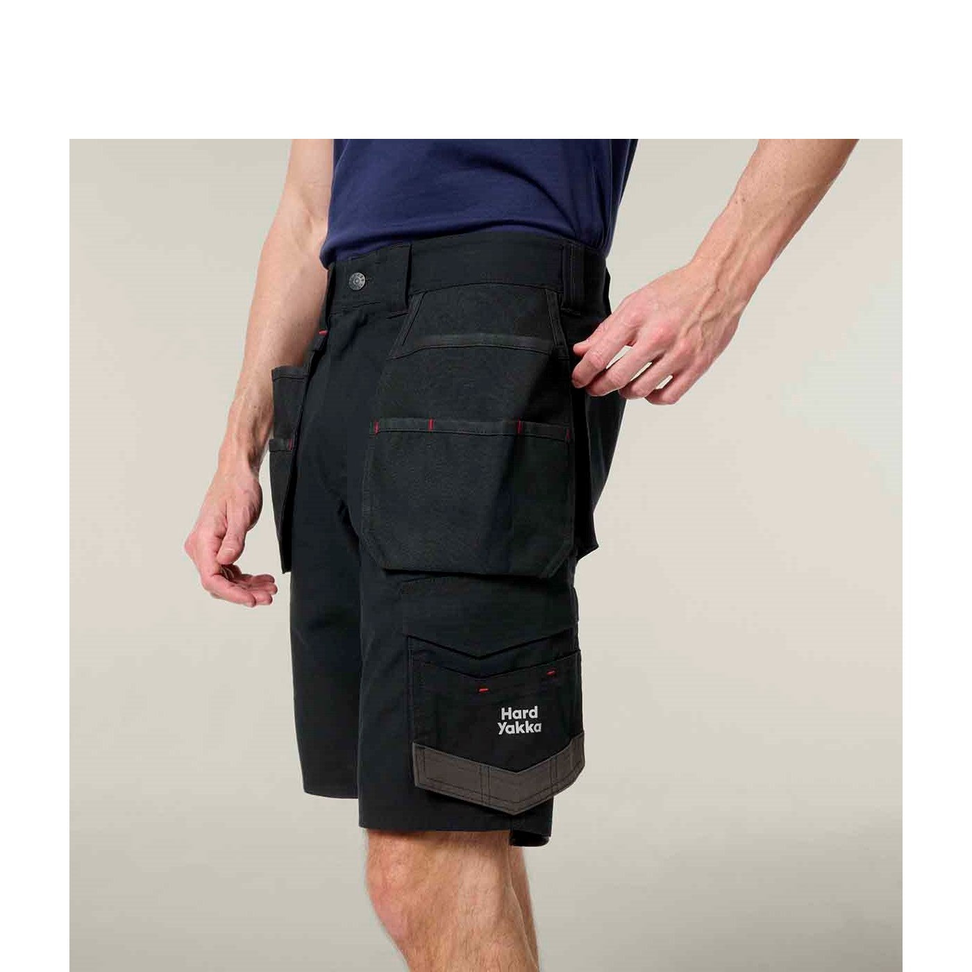Hard Yakka Raptor Active Holster Pocket Shorts  Black