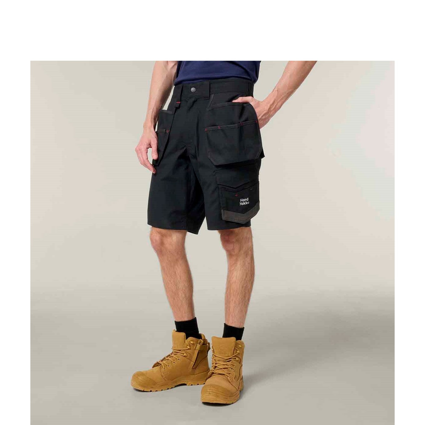 Hard Yakka Raptor Active Holster Pocket Shorts  Black