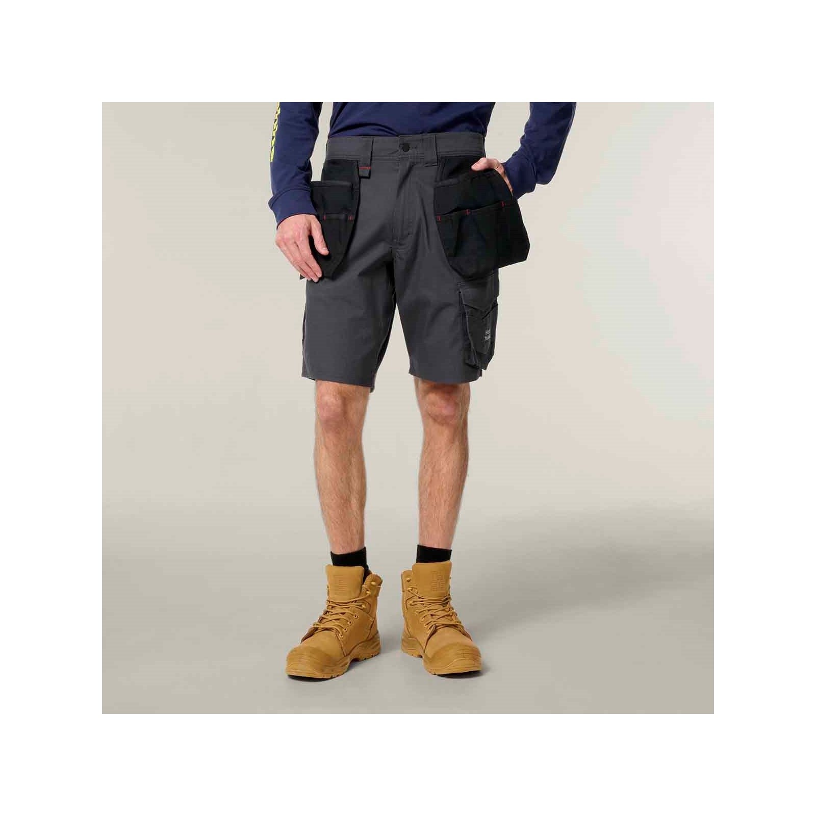 Hard Yakka Raptor Active Holster Pocket Shorts  Graphite