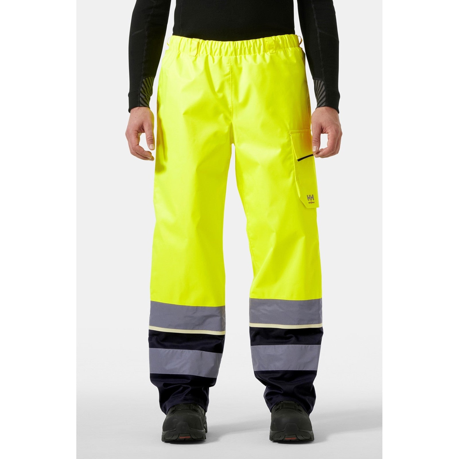 Helly Hansen Workwear UC-ME Hi Vis Shell Trousers  Yellow/Ebony