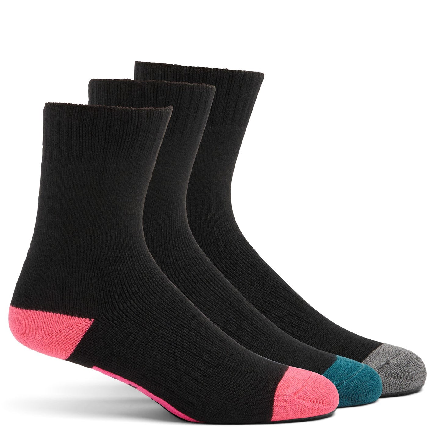 Hard Yakka Women's Core Bamboo Rich Padded Crew Sock - 3 Pack  Multicoloured