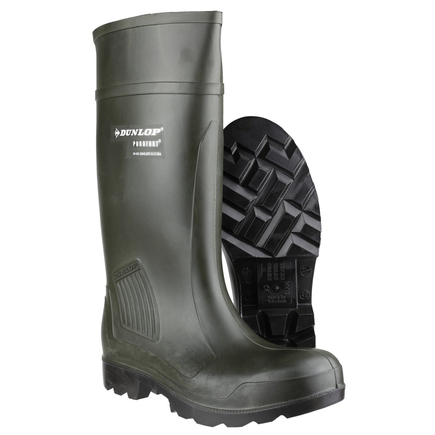 Dunlop Purofort Professional Full Safety Wellington S5 Green