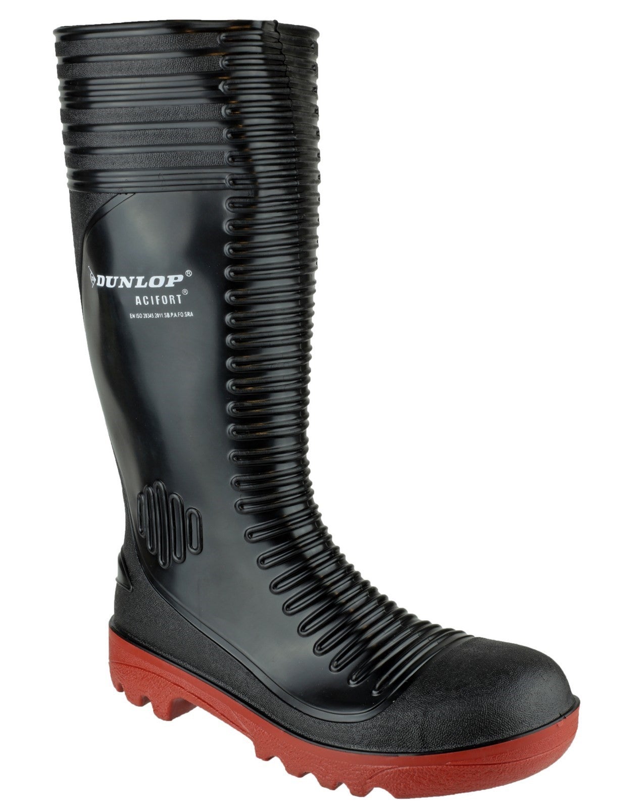 Dunlop Acifort Ribbed Full Safety Wellington SB Black